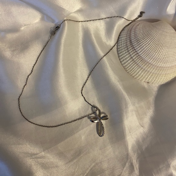 Diamond Crusted Cross Necklace - Picture 6 of 7